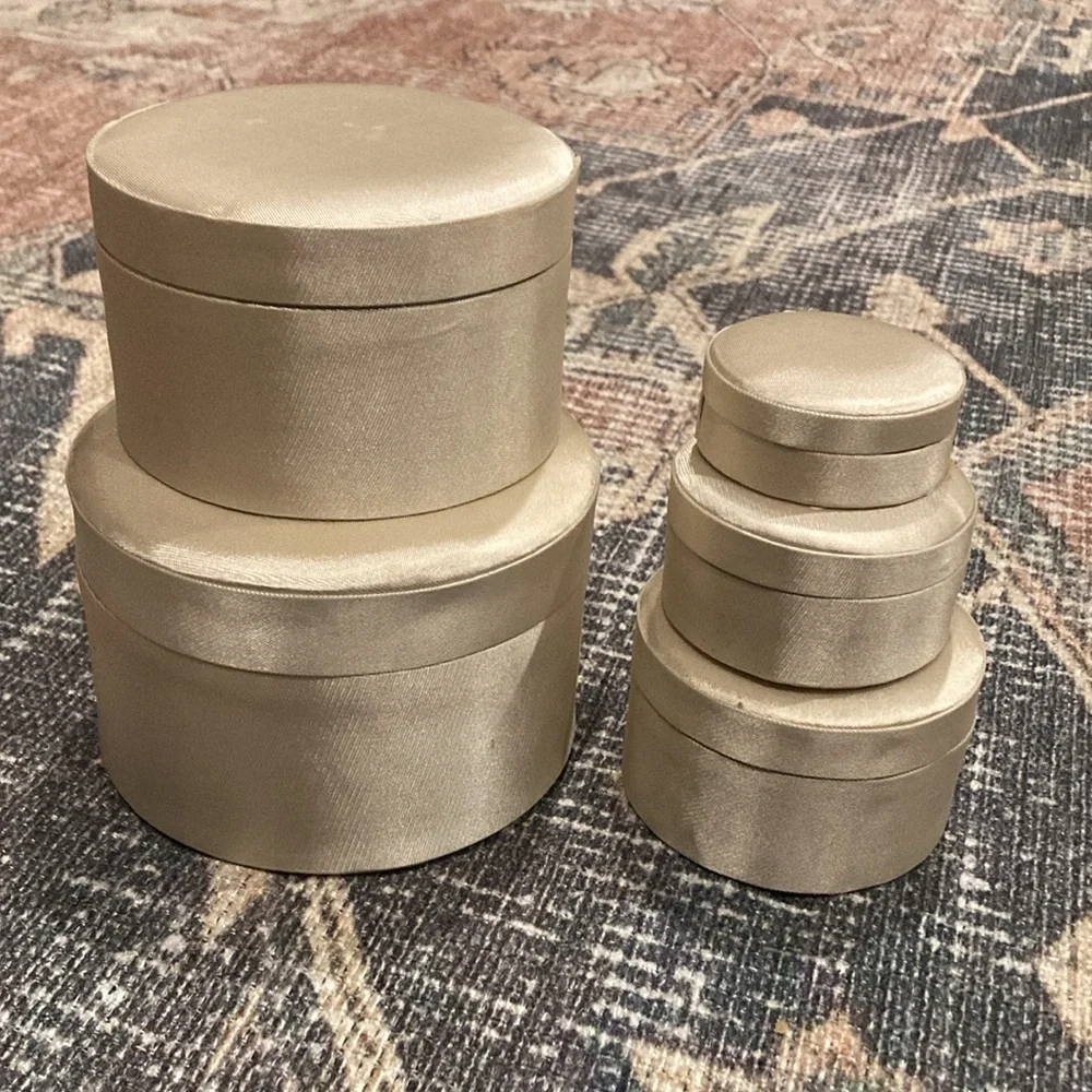 Set of 5 Satin Nesting Gift Boxes